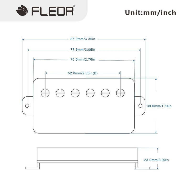 FLEOR فليور بيك أب هومباكر ألنكو 5 للغيتار بكروم متوافق مع أجزاء غيتار نمط LP - Image 2
